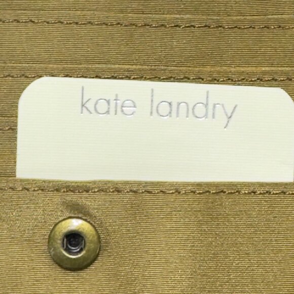 Kate Landry Genuine Leather Metallic Gold Wallet Multiple Card Slots Zipper Pock - Picture 4 of 8